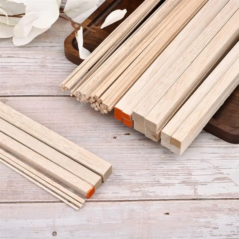 Description Picture 3 of item2/3/4/10/12/15mm Balsa Wood Craft Square Cudgel Model Toys Building Carving Handicraft Educational DIY Accessories Balsa Stick