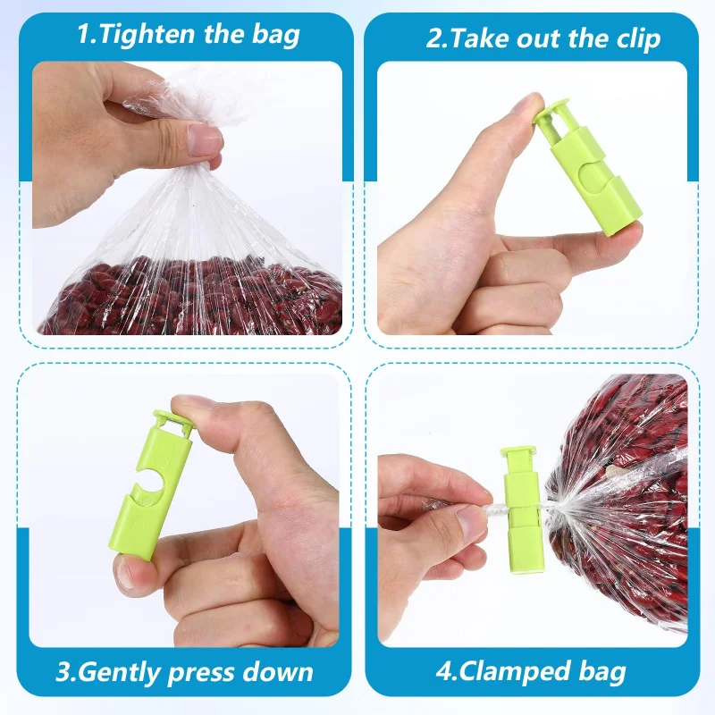 Food Bag Clips - Airtight Sealing for Snacks, Chips &  Dry  Goods, Lock Freshness  &  Prevent  Moisture  (Multi-Color)