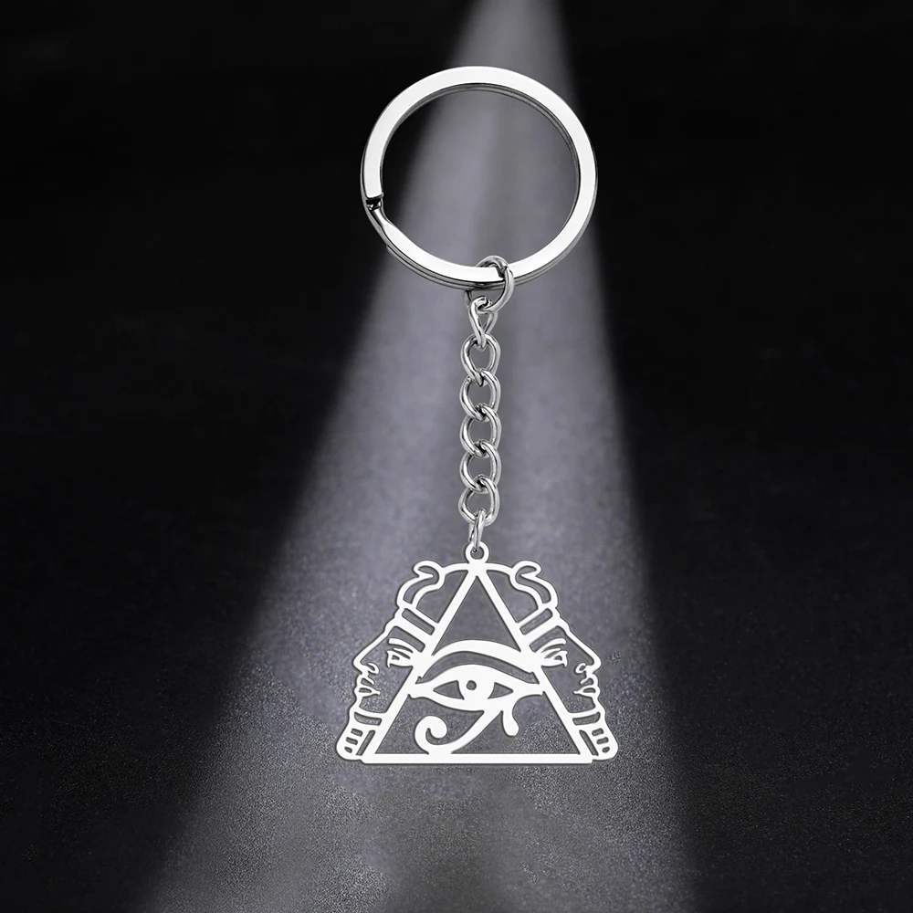 Dawapara Pyramide Auge des Horus Schlüsselanhänger Pharao Altägyptischer Schutz Amulett Edelstahl Schlüsselanhänger – Detail 12
