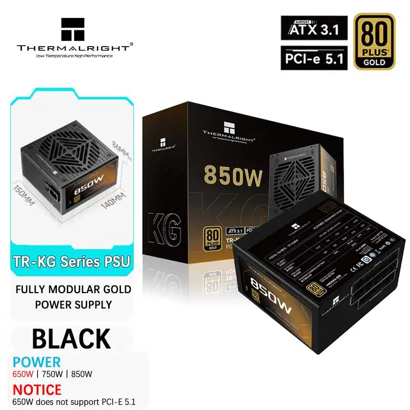 Thermalright TR-KG850 Black ATX3.1 PCI-E 5.1 PSU Fully