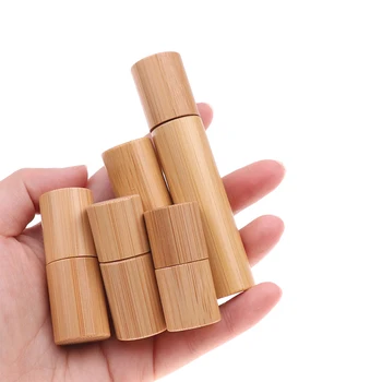 1/2/3/5/10ML Bamboo Wood Bottle Perfume Empty Oil Bottle Stainless Roll On Ball Perfume Aromatherapy Bottle Oil Roller Bottle 1