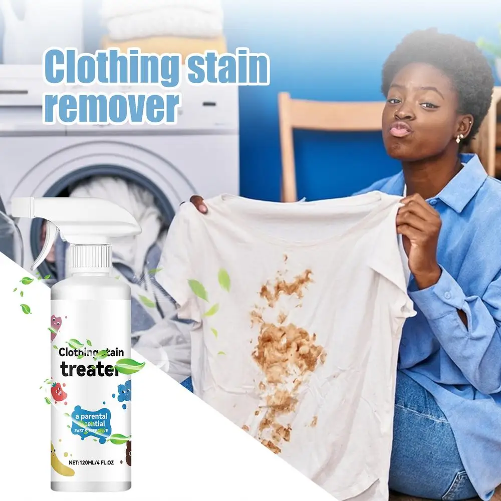 Description Picture 3 of item120ml Stain Remover Spray Portable Stain Treater For Laundry Fabric Oil Remover Travel Size Clothing Stain Remover For Clothes