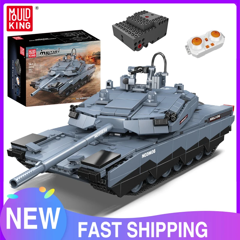 Mould King 20036 Technical Tank Toys The Remote Control ABRAMS-X Building Block Assembly Tank Brick Set Kids Christmas Gift