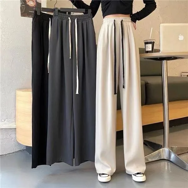 

Oversize Pants Fashion Versatile Wide Leg Pants Spring Summer High Waist Casual Trousers Office Lady Solid Loose Women Clothing