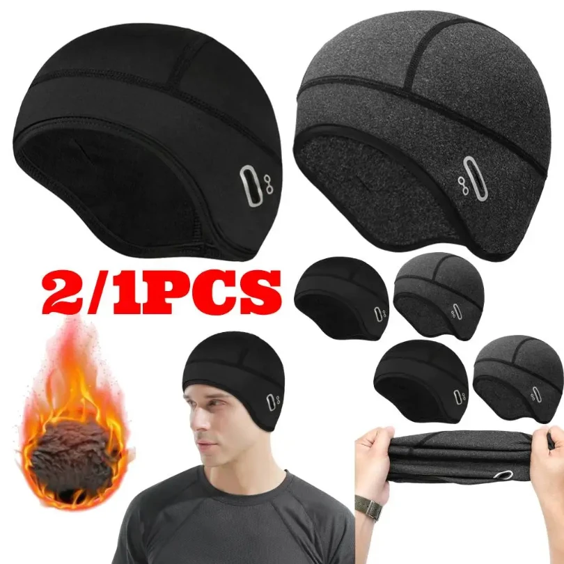 Cycling Caps Winter Thermal Outdoor Under MTB Helmet Liner Fleece Hat Sports Men Skiing Beanie Running Hiking Skullcaps