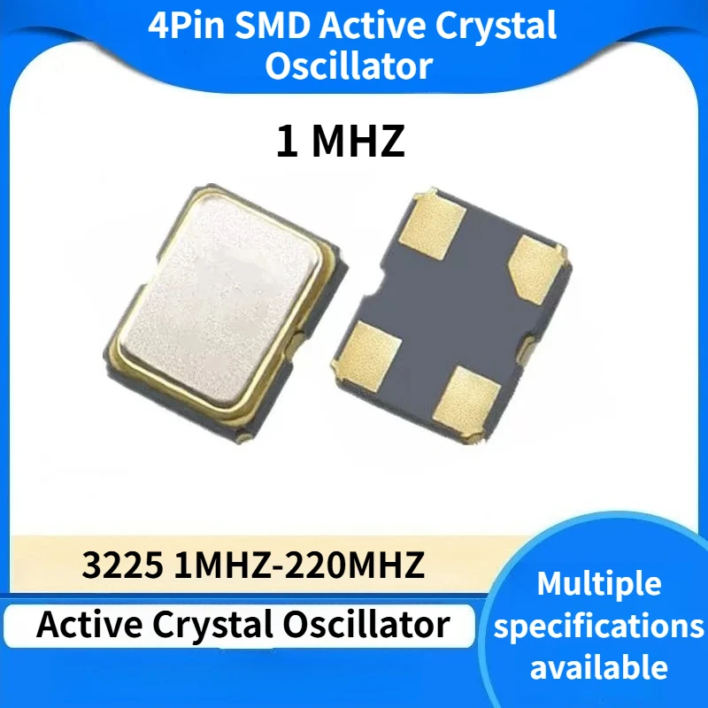 20개 1MHz 3225 SMD 활성 수정 발진기 3.2×2.5mm 4핀 석영 공진기 전..