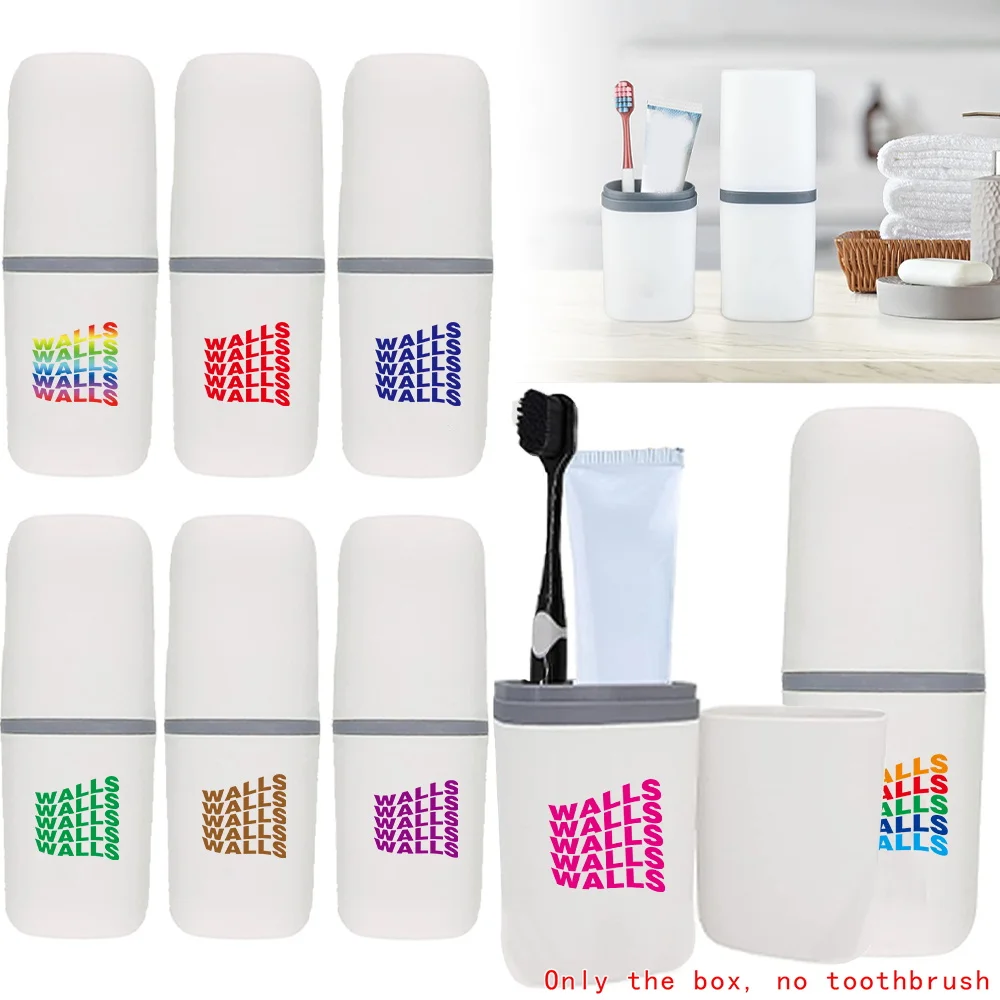 Portable Dustproof Toothbrush Storage Fall Prevention Large Capacity for Comb Shaver Travel Accessories Walls Pattern
