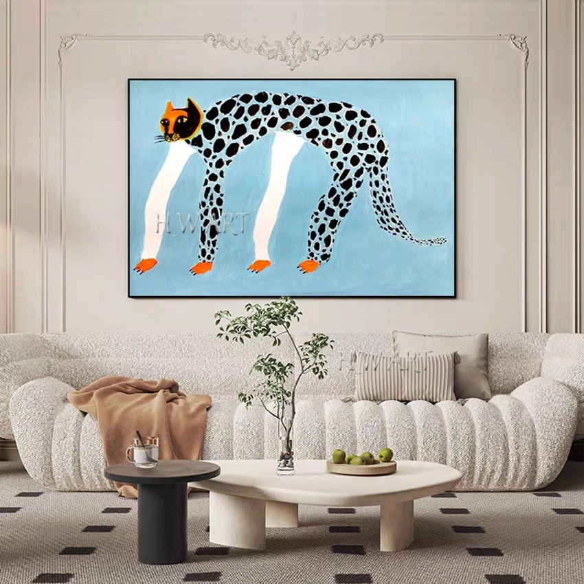 

Современная животная картина маслом на холсте абстрактное украшение для гостиной картина без рамки композиция умное Искусство Ручная роспись