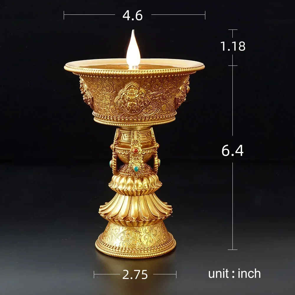 Rechargeable Candle Holder Electronic Butter Lamp Led Simulated Flame Home Decorative Tibetan Buddhist Table Centerpiece candle holders