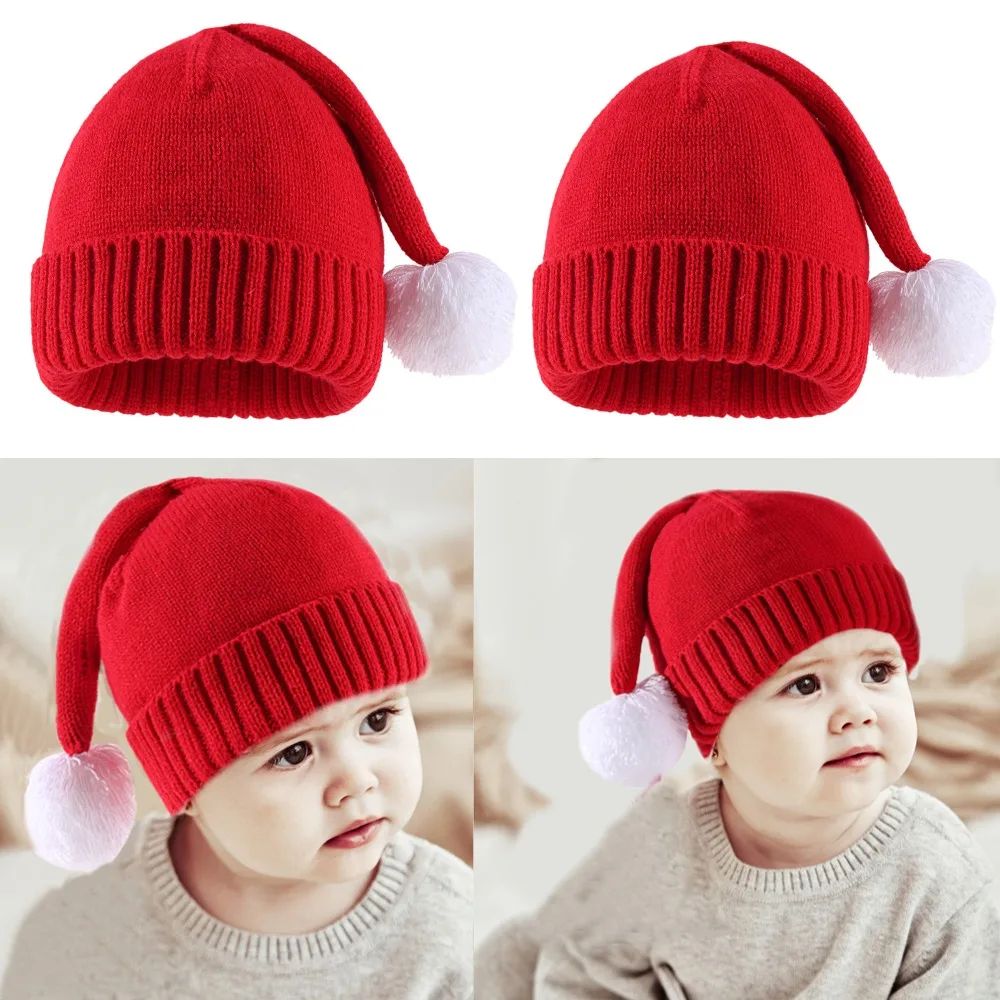 Baby Christmas Hats Winter Warm Parent-child Hat Infant Bonnet Xmas Santa Hat Mother