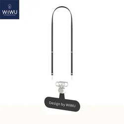 WiWU Skin - Friendly Adjustable Phone Lanyard with Crossbody and Neck Strap - Nylon / Cotton (Black)