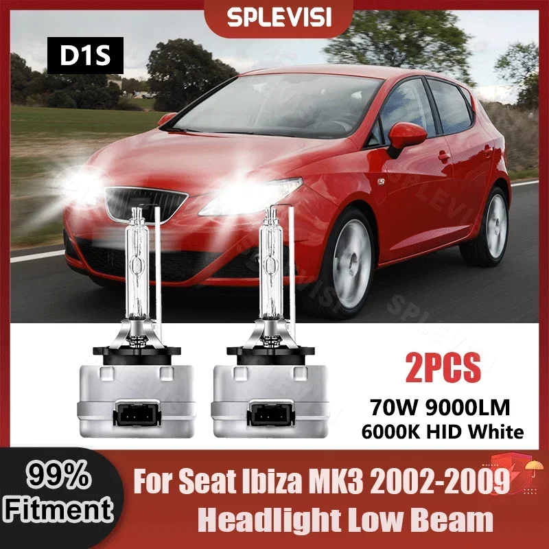 Replace D1S Headlight Low Beam Xenon Light Bulbs 6000K Pure White For Seat Ibiza MK3 2002 2003 2004 2005 2006 2007 2008 2009 150w hid xenon headlight bulbs 60000lm xenon head lamp 6000k white car light 12v 24v for bmw x5 2002 2003 2004 2005 2006