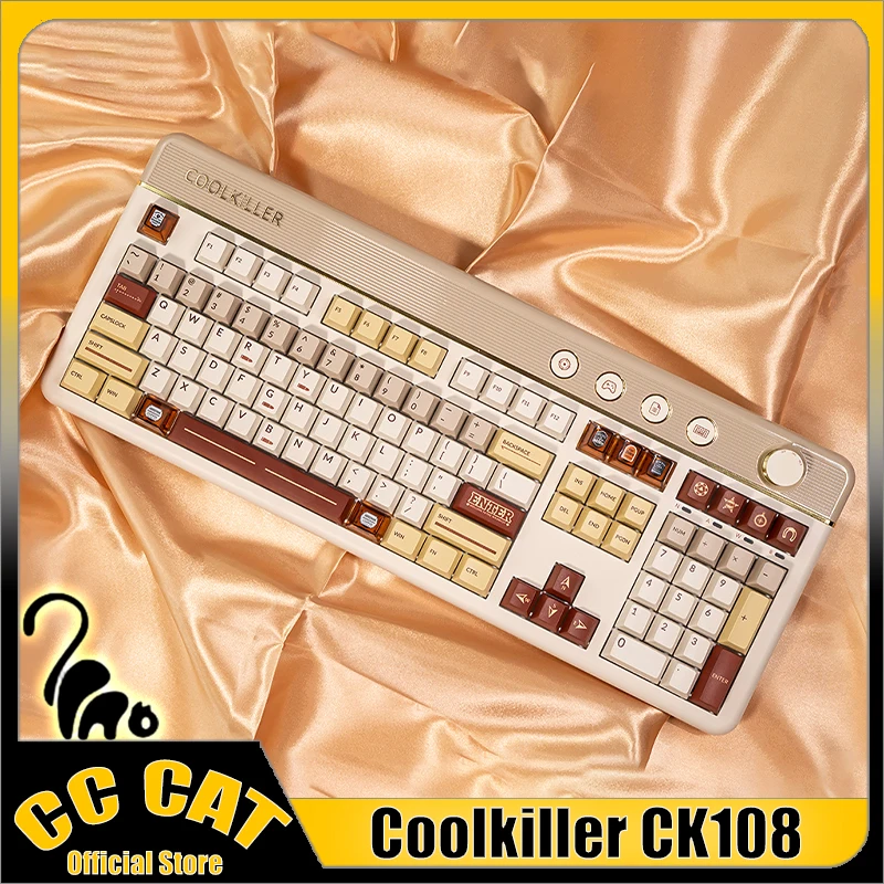 Клавиатура Coolkiller Ck108 Механическая с магнитным переключателем, Беспроводная игровая клавиатура с 3 режимами работы, Bluetooth, Esport, подключение по индивидуальному заказу