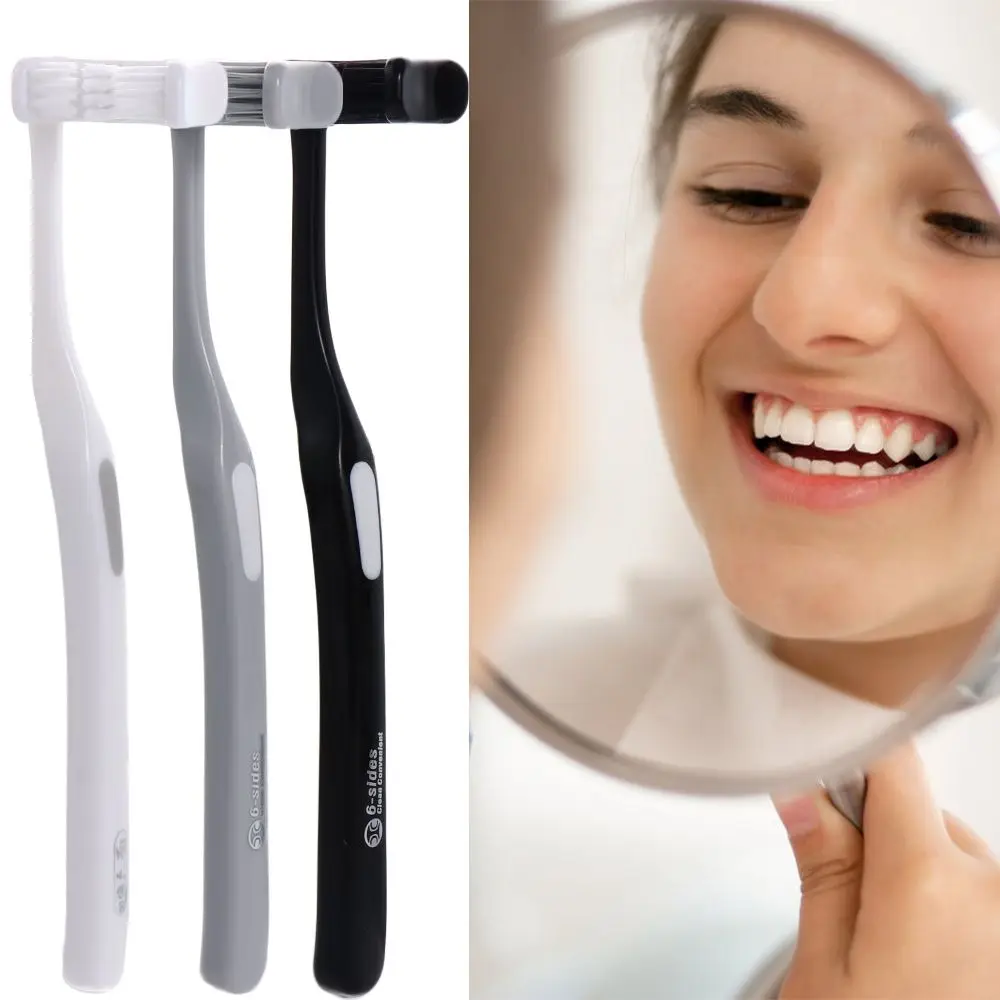 

Щетка для ухода за полостью рта для взрослых, инструменты для ежедневной чистки и гигиены полости рта, 6 сторонних зубных щеток, чистка зубов