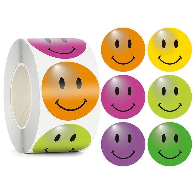 100-500pcs Labels Teacher Child Smiley Thank You Stickers Baking   for Wedding Pretty Gift Cards Envelope Sealing Label Stickers 