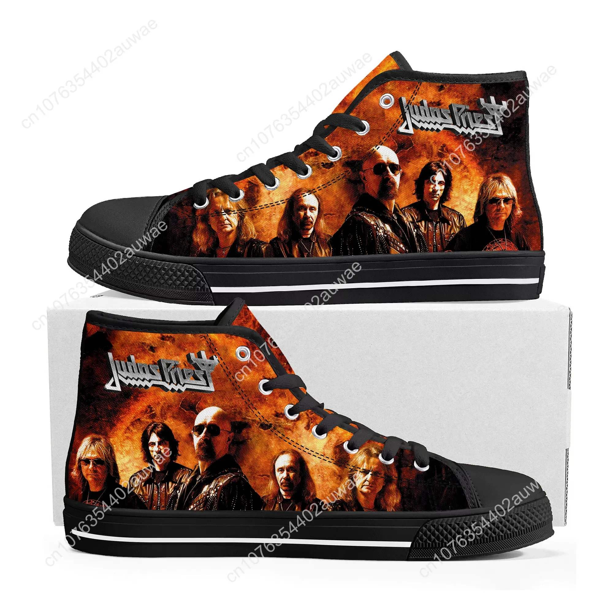 Judas Priest Heavy Metal Rock Band High Top High Quality Sneakers Men Women Teenager Canvas Sneaker Casual Custom Couple Shoes