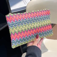 Woven Clutch Bag Colourful Money Beach Long Bag Handmade Vintage Casual Portable Elegant Simple Exquisite for Weekend Vacation - Image 5