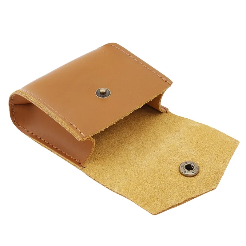 Coin Purse Cowhide Purse Headphone Holder Vintage Leather Wallets Coin Purses Portable Data Cable Headphone Storage Bag Case Key Holder