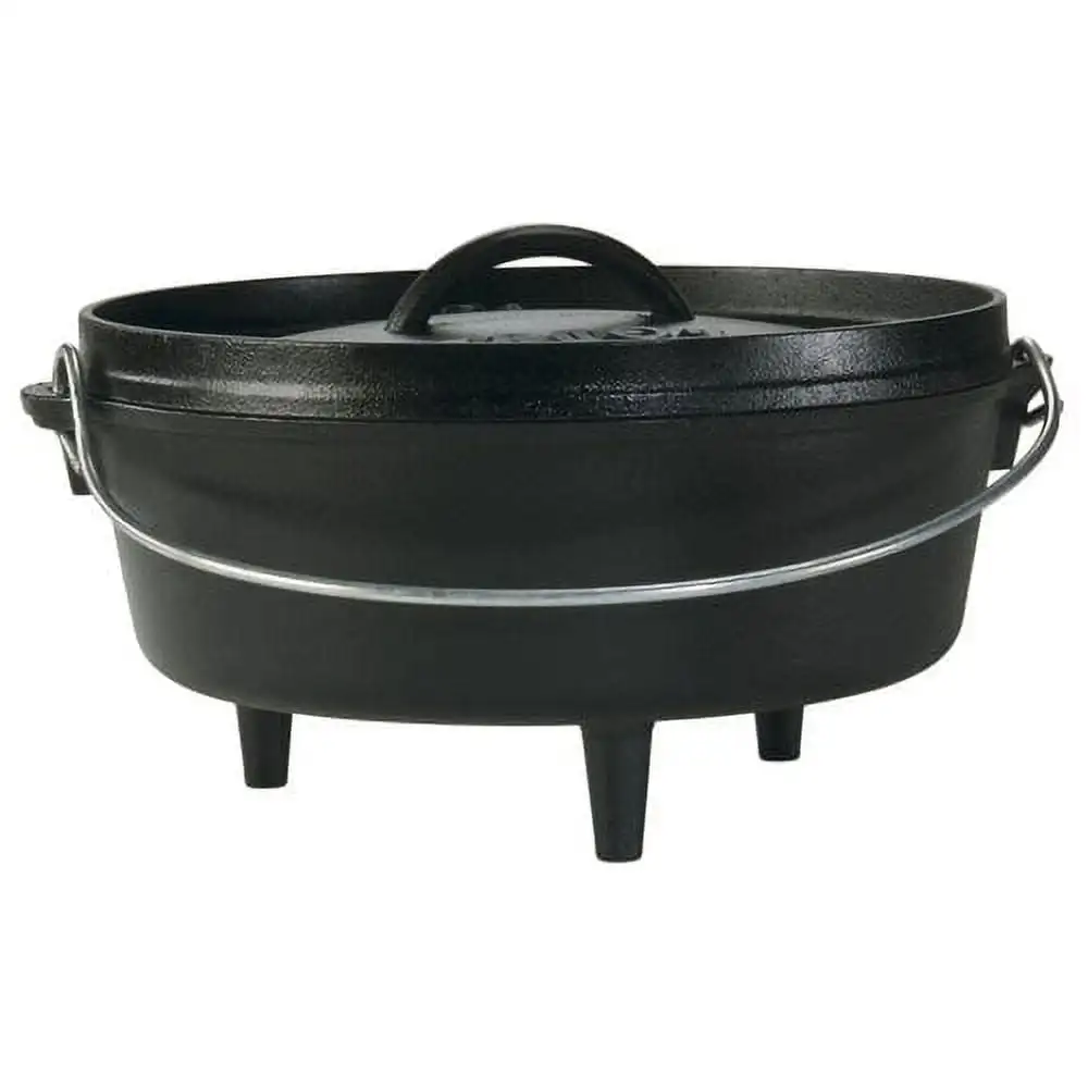 

4 Quart Cast Iron Camp Dutch Oven, L10C03, with lid