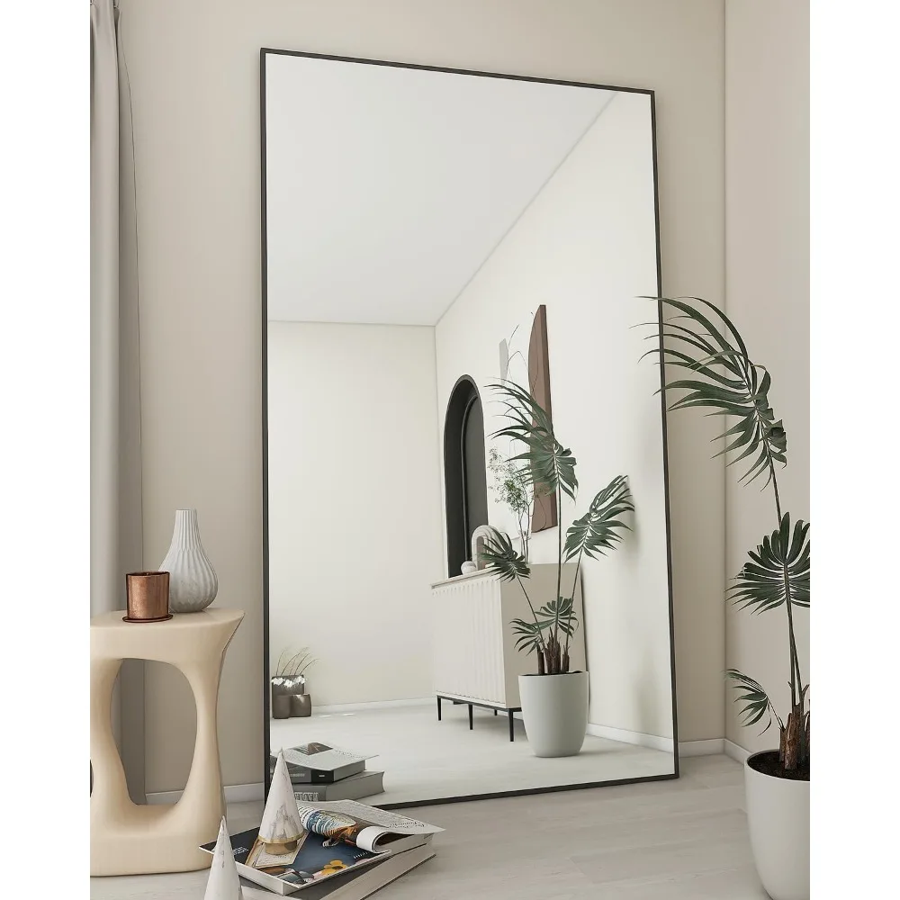 

Full Length Mirror Floor Body Mirror With Stand Hanging Leaning or Standing Black Mirrors Big Large Lights Living Room Furniture