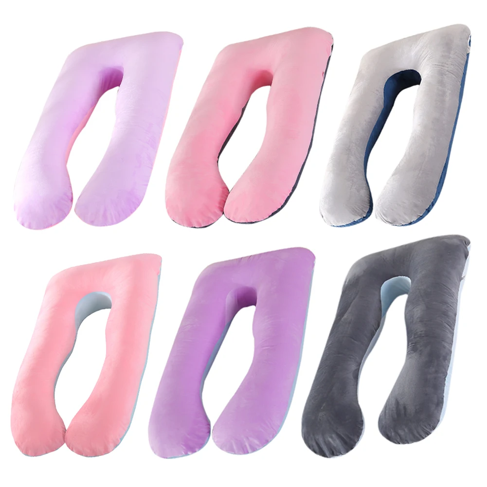 U-shaped Pillow Crystal Velvet Side Sleeping Cushion Napping Pad Pregnancy Women