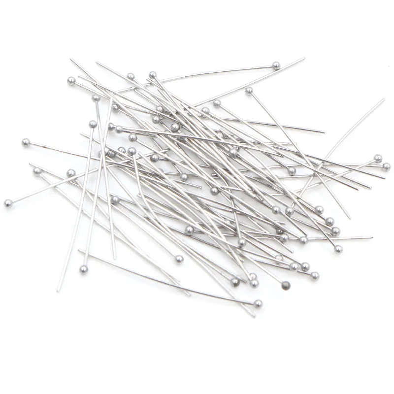 Stainless Steel Ball Pins No Fade 100pcs/Lot 20-70 mm 316 Stainless Steel Ball Pins Findings Ball Head Pins For Jewelry Making DIY Supplies Accessories