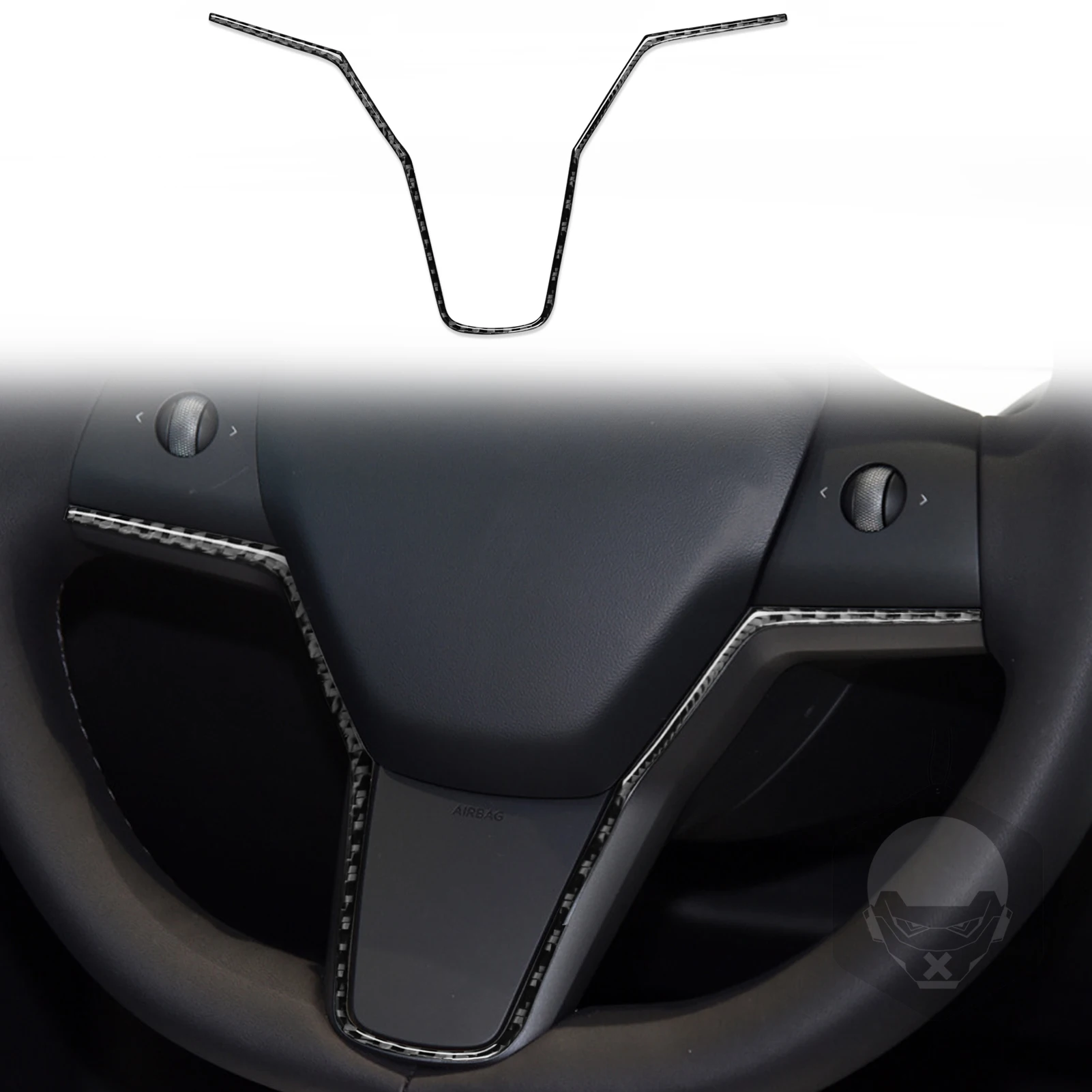 

Рамка для рулевого колеса автомобиля Tesla Model Y 2020 + Model 3 17-22