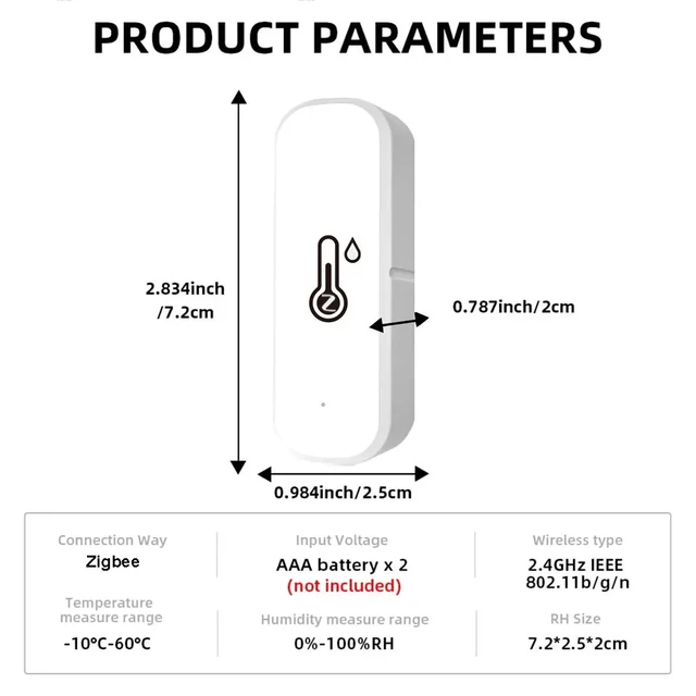 Tuya Zigbee3.0 Temperature and Humidity Sensor Thermometer Hygrometer APP Remote Alarm Works with Smart Life Alexa Google Alice 6