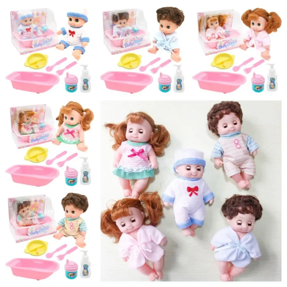 

Pretend Play Simulation Baby Enamel Doll Kawaii Safety Beautiful Baby Dolls Playset Rotatable Joint Cute Dress Up Toys Toddler