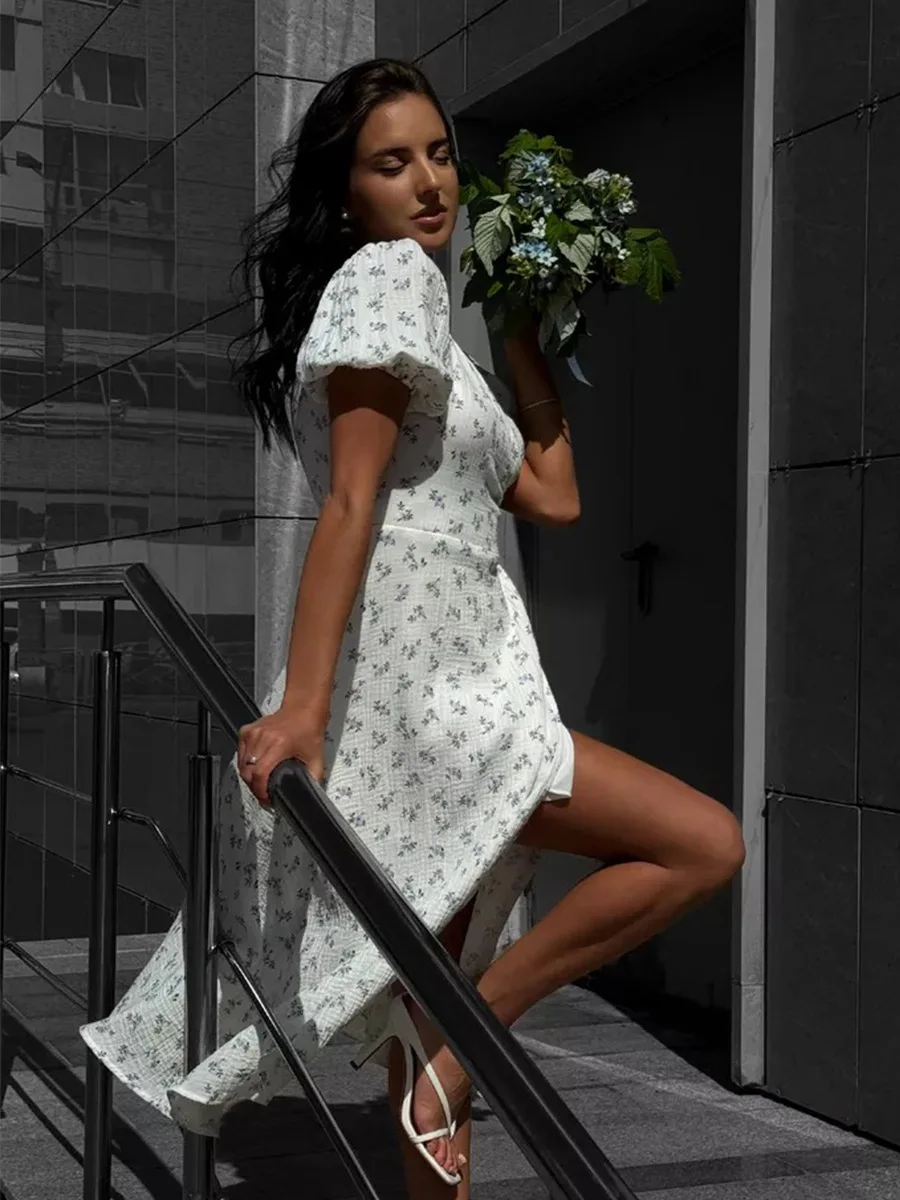 Women's Loose Fit Cotton Blend Maxi Dress with V-Neck & Short Sleeves S4726c806a3164569b015467ffe1b31fd4