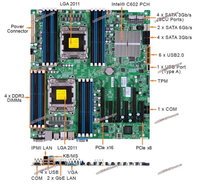 듀얼 X99 메인 보드 X10DRL-I X10DRI DAI E5 V3V4 홈 사일런트 E-ATX 메인 보드