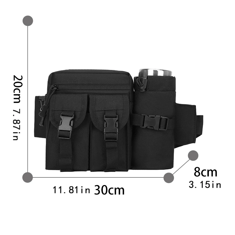 Tactical Camouflage Waist Pack | Adjustable Shoulder Strap with Secure Zipper Closure, Ideal for Hiking, Cycling, Photography, a