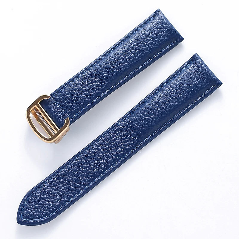 Litchi Soft Leather Watch Strap - Luxury Belt for Men & Women, Replacement Watch Accessory