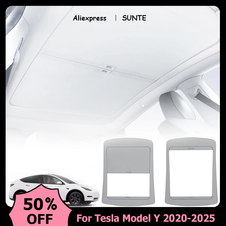 Pare-soleil Avant Pour Tesla Model Y (2022-2025) - Protection Chaleur Et UV - Avec Sac De Rangement
