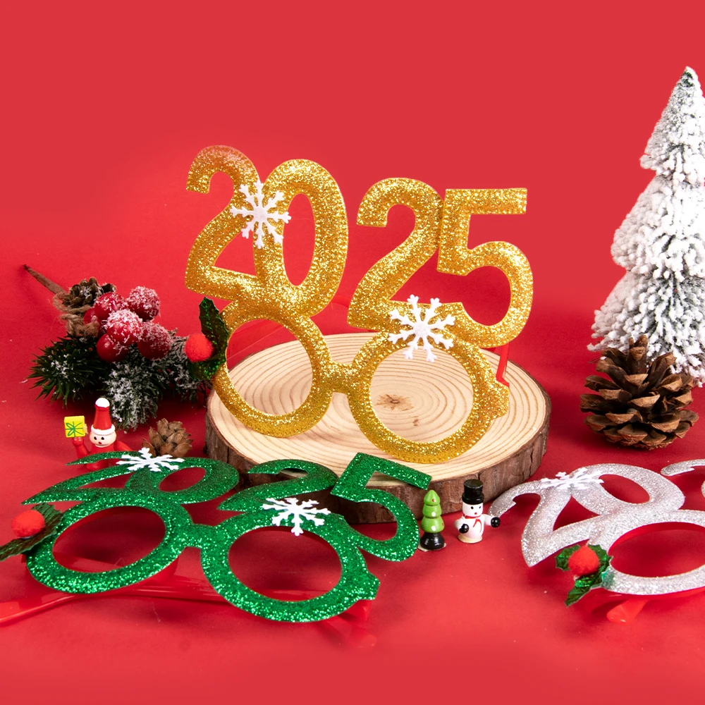 6 Occhiali A Forma Di Cappello Per Capodanno 2025 – Con Scritta Felice Anno Nuovo, Colori Nero, Oro, Argento, Accessori Per Foto E Feste - 2