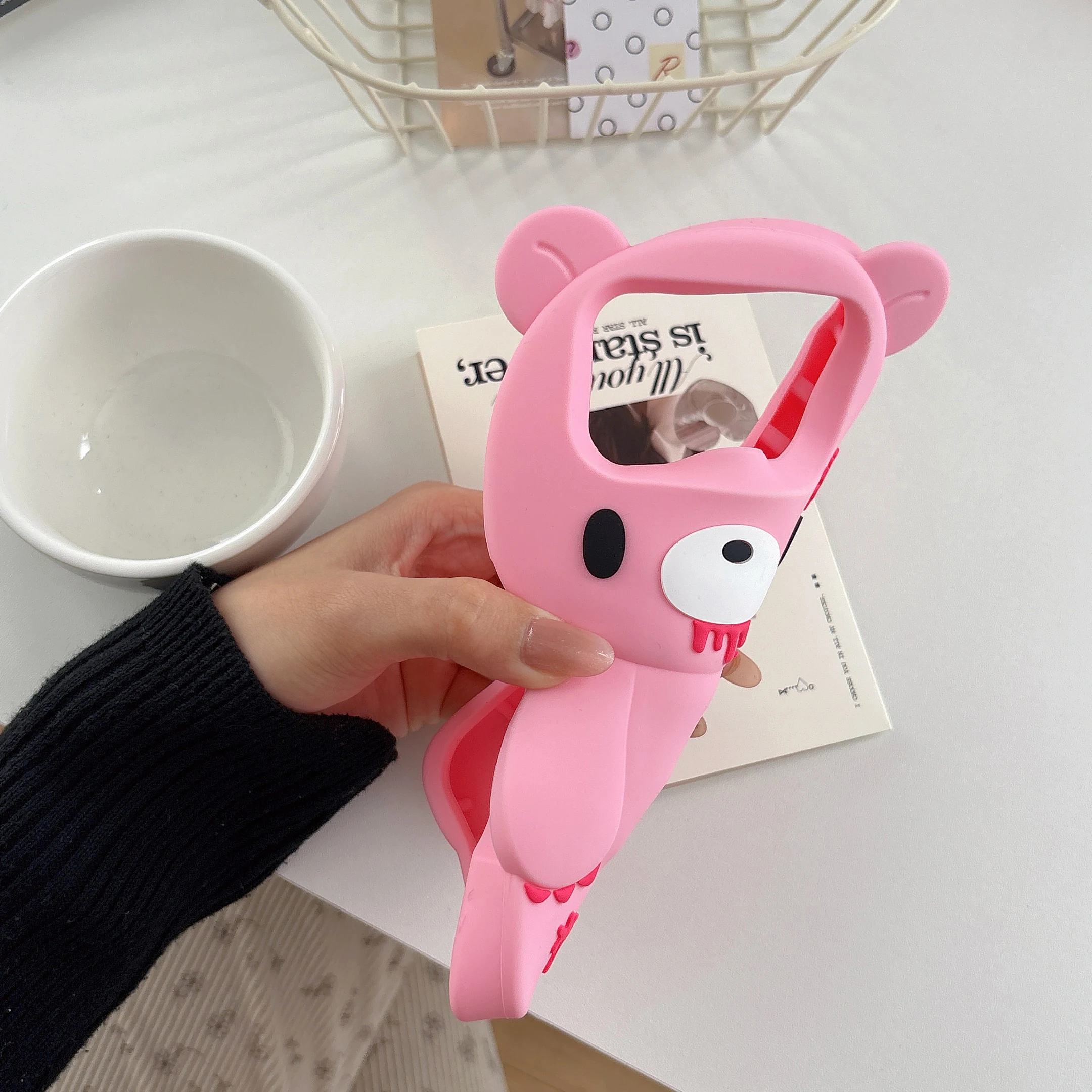 3D Cartoon Bloody Bear Soft Silicone Phone Case Cover - Unique & Cute Design
