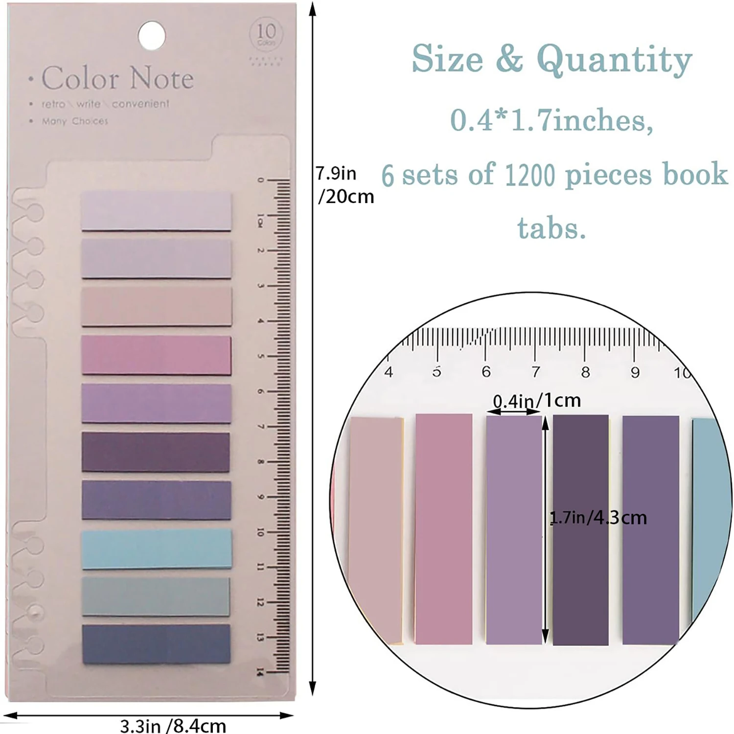 thumbnail image 2 of SCHMIDT 1200 Pcs Sticky Index Tabs, Page Markers, Writable Page Sticky Notes, Page Tabs Book 2 of 9