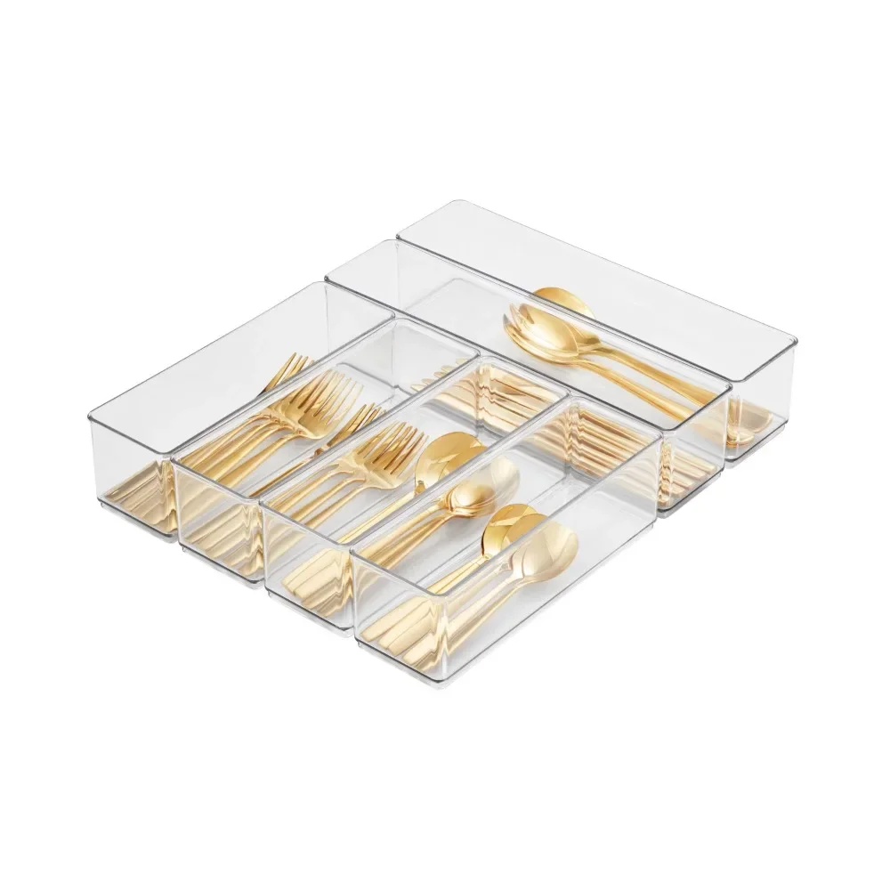 

6-Piece Clear Plastic Kitchen Drawer Edit Storage System