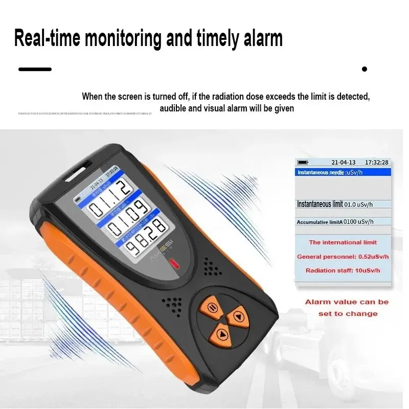 Radiation Detector HFS-10 High-Sensitivity Dose Alarm X &Beta; &Gamma; Rays Nuclear Radiation Detector 0.05uSv-50mSv Geiger Counter with Alarm Function radiation detector,geiger counter