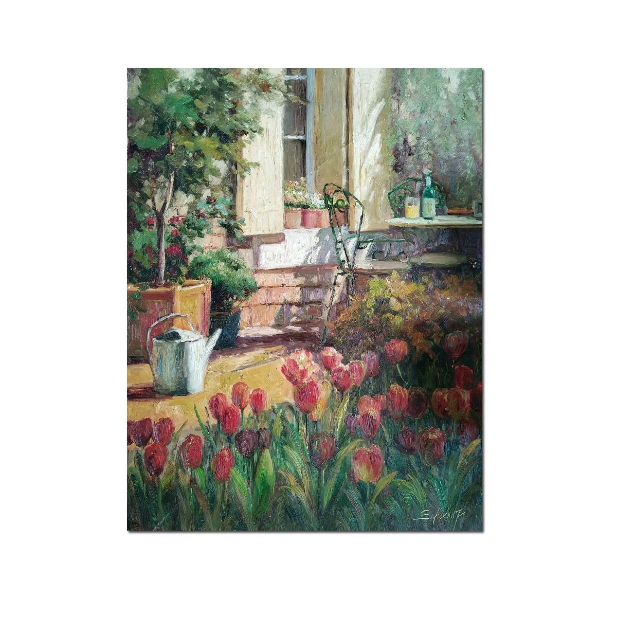 

Картина маслом Ручная роспись классический Импрессионизм Винтажный сад цветы пейзаж воспроизведение на холсте настенное искусство домашний декор