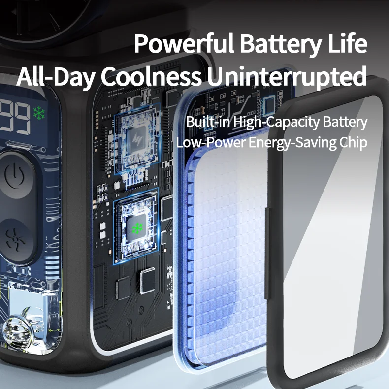 Portable Handheld Cooling Fan With Digital Display And Mirror_voghion.com