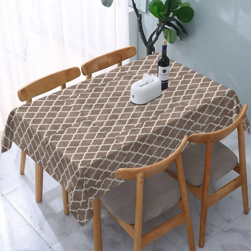 

Rectangular Tablecloth Tablecloth Fit 45"-50" Elastic Edge Table Cloth Abstract Geometric Morroccan Table Cover