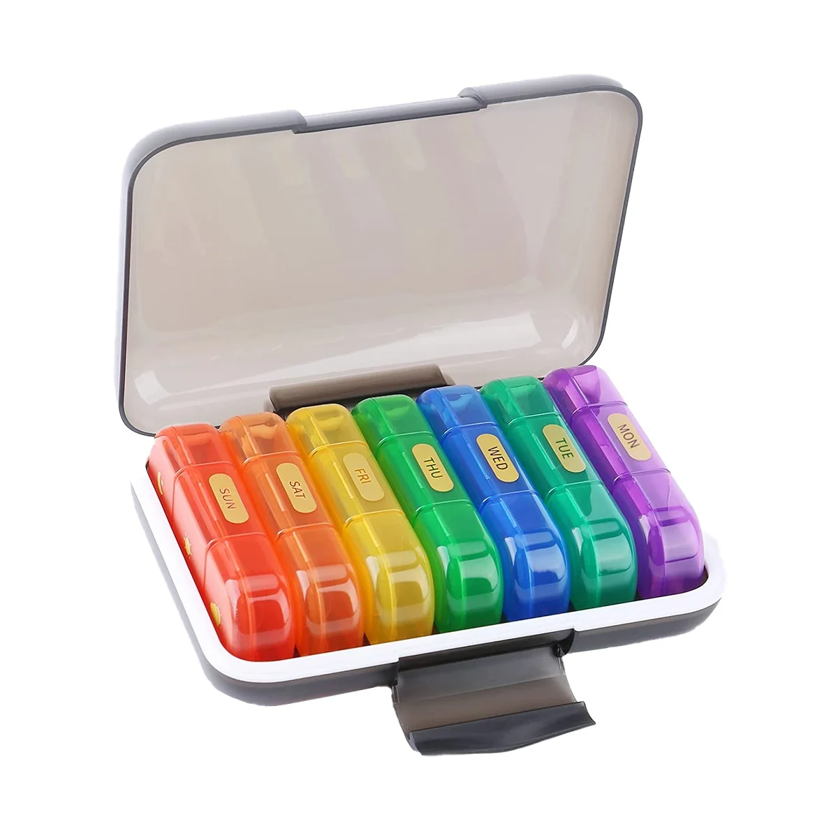 

Weekly Contains 7 Cute Box 3 Times a Day, AM PM Medication Organizer Travel Essentials