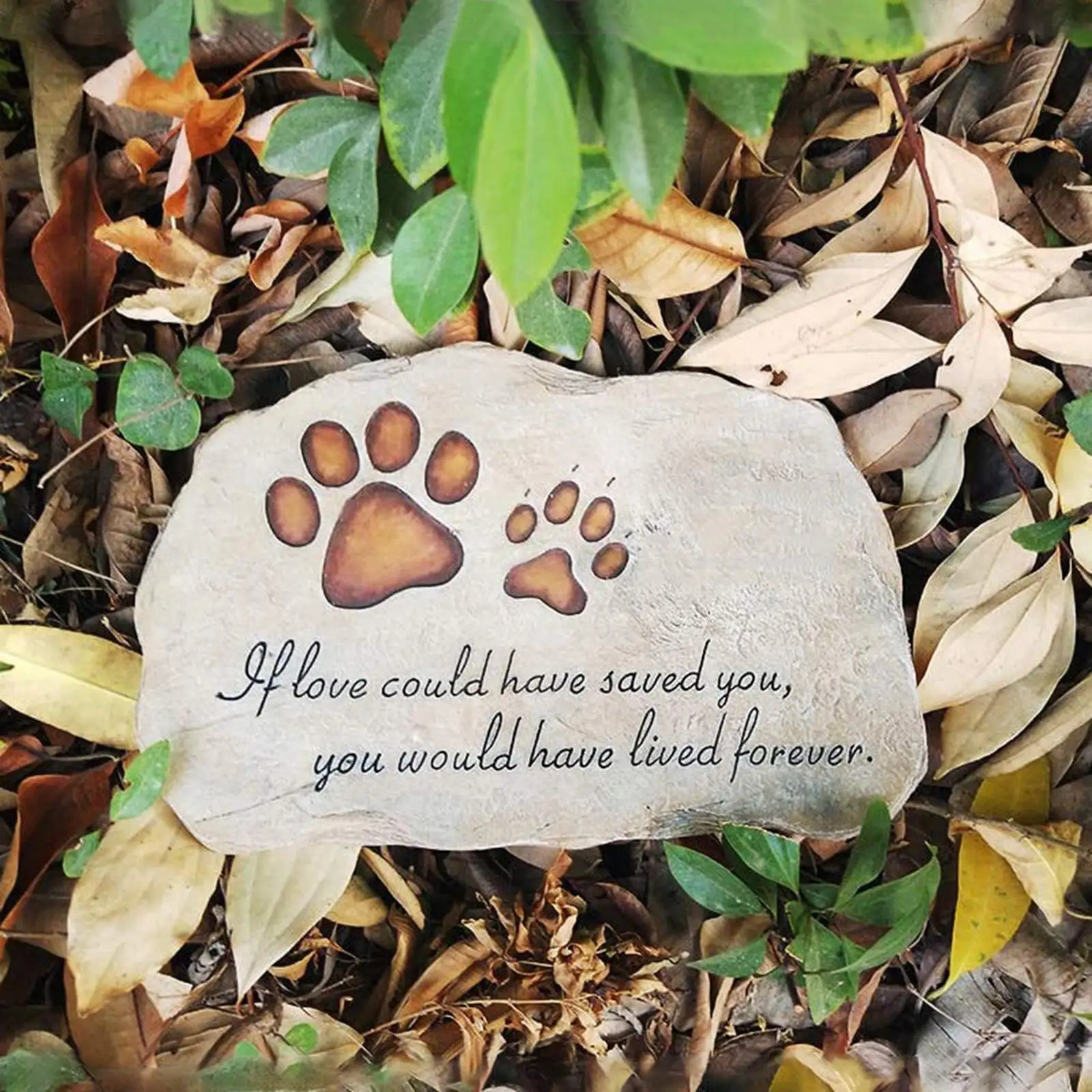 Pet Memorial Stone Grave Marker Tribute Statue Cat Puppy Tombstone Headstone