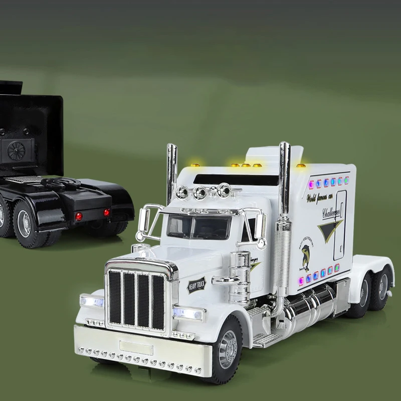 1:24 Peterbilt 389 Tractors Truck Alloy Toy Car Model Wheel