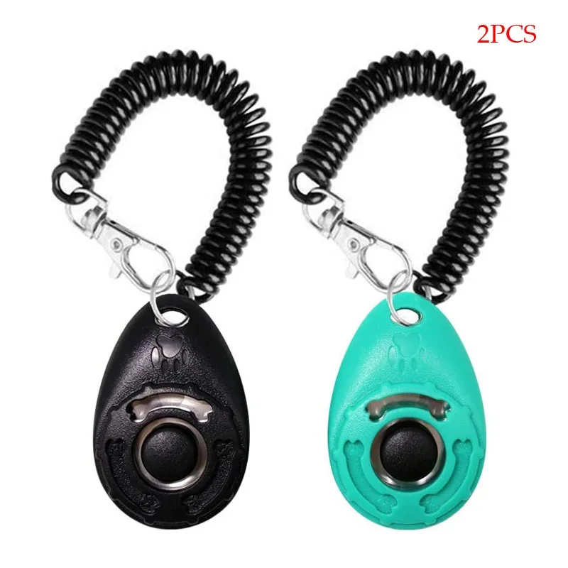 Dog Training Clicker with Adjustable Wrist Strap, Lightweight, Easy to Use, Cats, Puppy, Birds, Horses, 2PCS/Pack