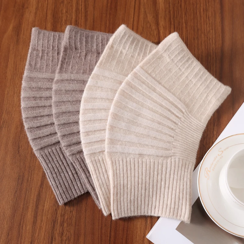 Genouillère de soutien du genou en cachemire pour hommes et femmes, jambières, genouillère en laine thermique, genouillères épaisses, protège-genou à manches chaudes, hiver, 1 paire