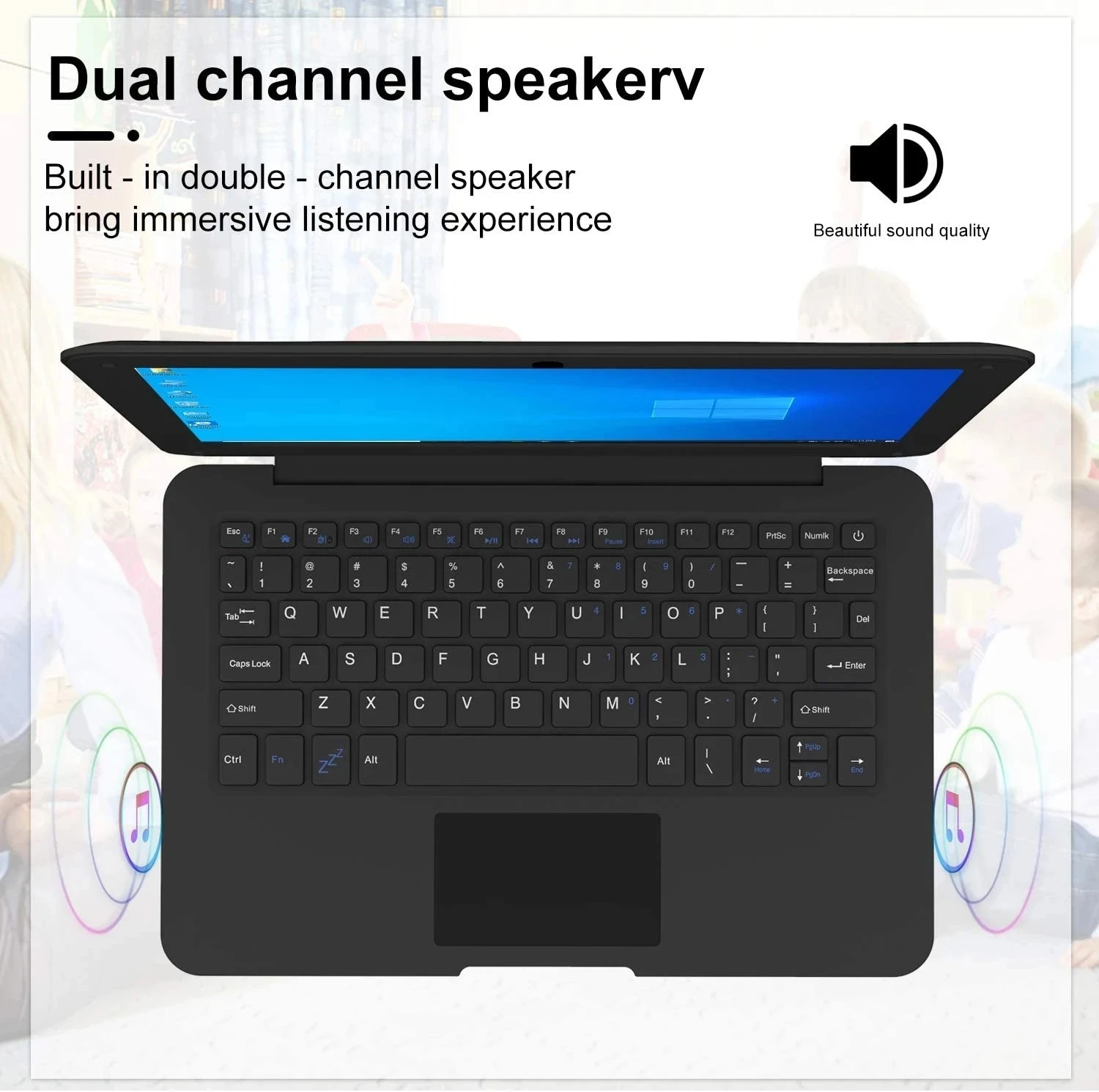 Windows10 Laptop 10.1inch Notebook Computer Learning Laptop Netbook for Kids Men Women (3GB/64GB) 3