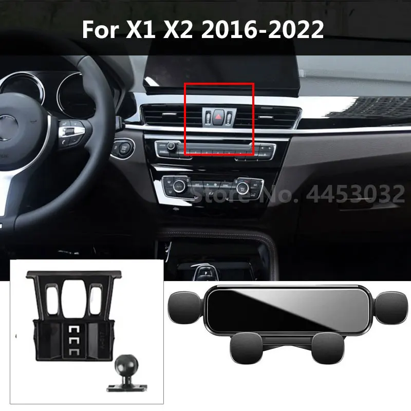 Car Mobile Phone Holder For BMW X1 F48 F49 X2 F39 2016-2021 Gravity  Navigation Bracket Mute Not Block Air Vent Mounts Accessory
