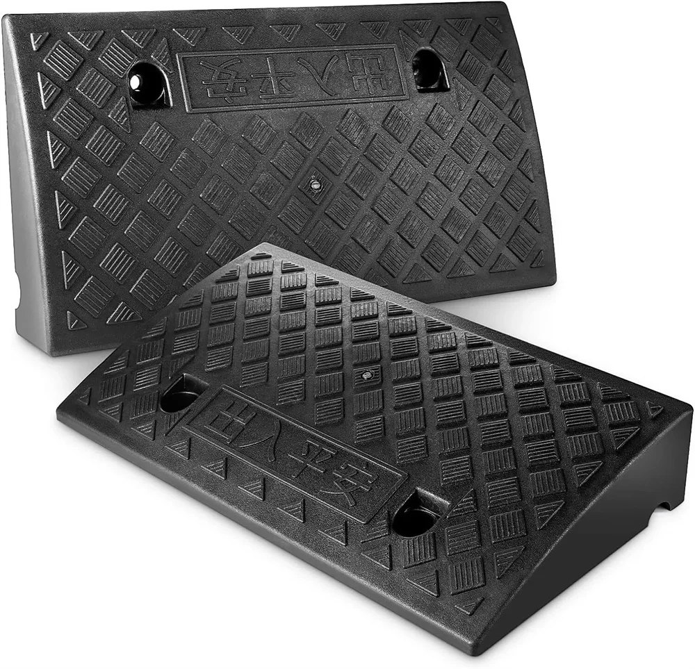 2 SZT. 9CM Przejścia dla samochodów z gumą antypoślizgową, kliny pod koła do kamperów, kliny do regulacji wysokości samochodu, wytrzymałe rampy progowe